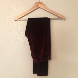 Red velvet leggings